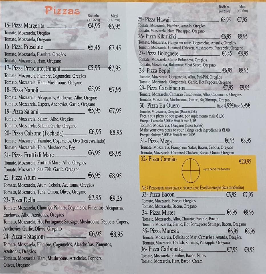 PIZZARIA PIZZADELA, Vila Nova de Cacela - Menu, Preços & Comentários de  Restaurantes