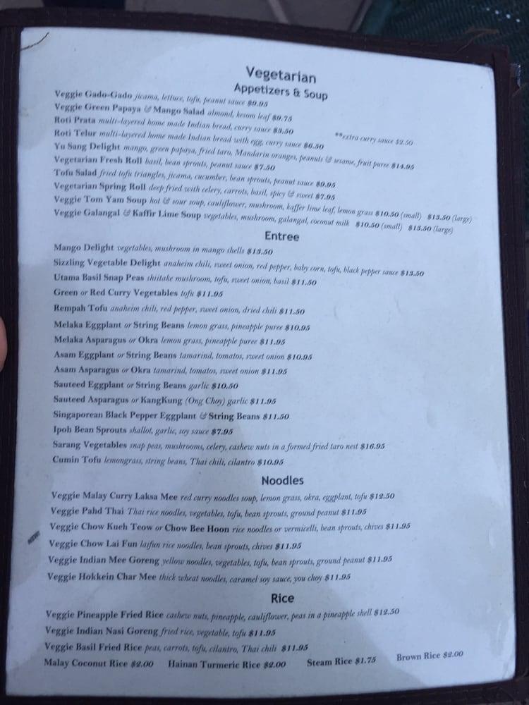 Menu at Banana Leaf Restaurant, Milpitas