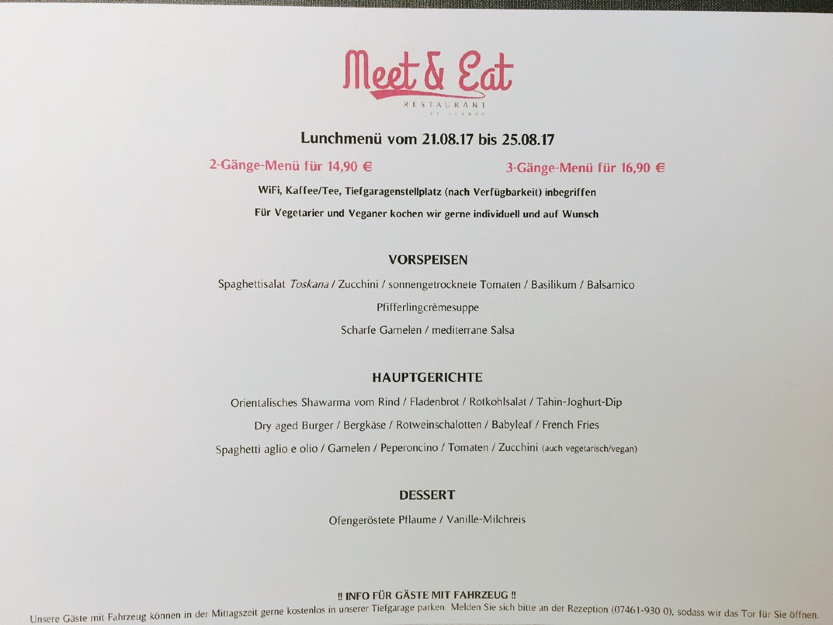 Speisekarte Von Meet Eat By Sandro Steakhaus Tuttlingen