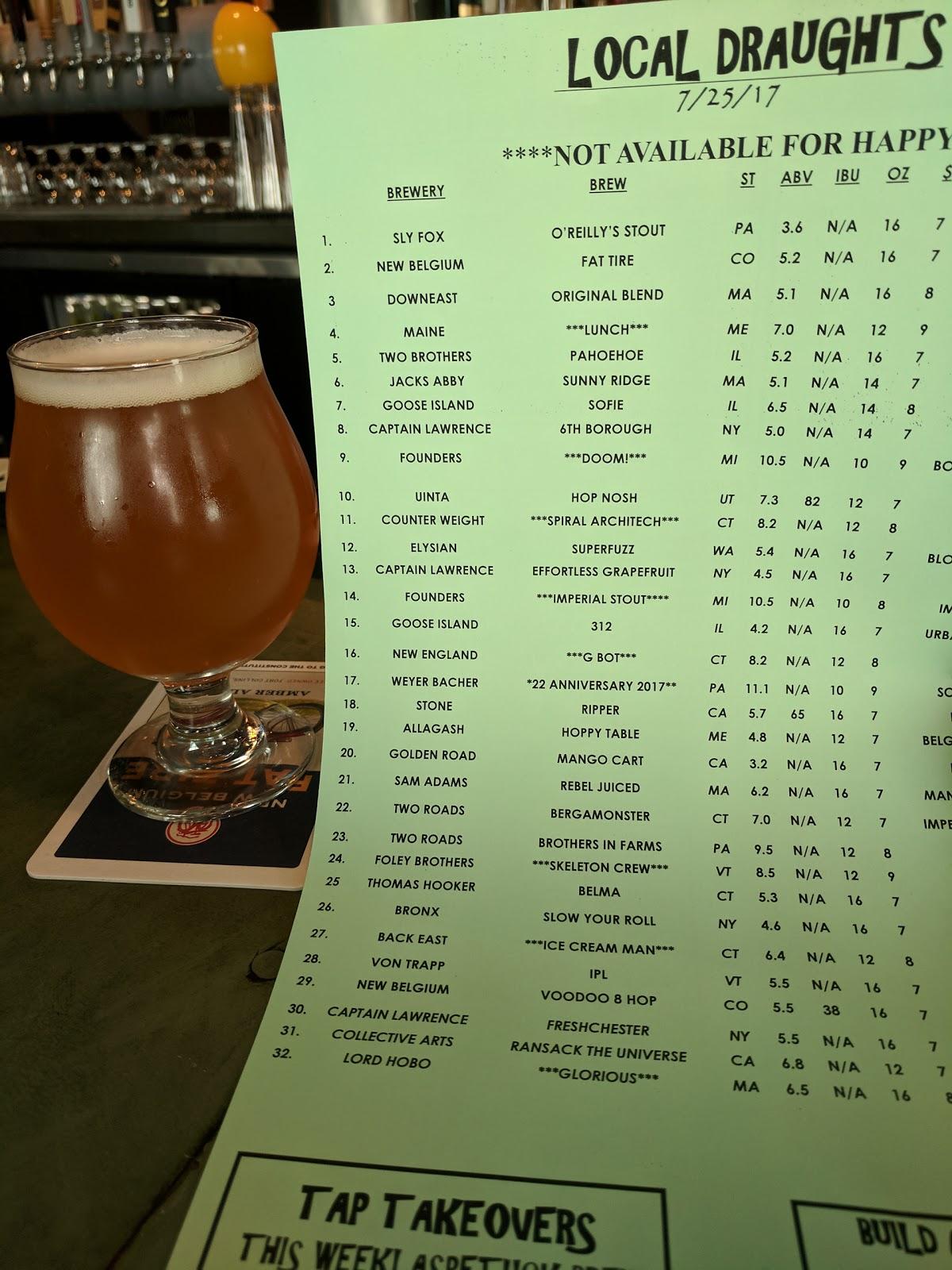 Carta de Local Kitchen & Beer Bar, Fairfield