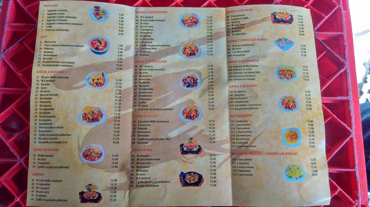 Menu at SAI GON restaurant, Piotrków Trybunalski