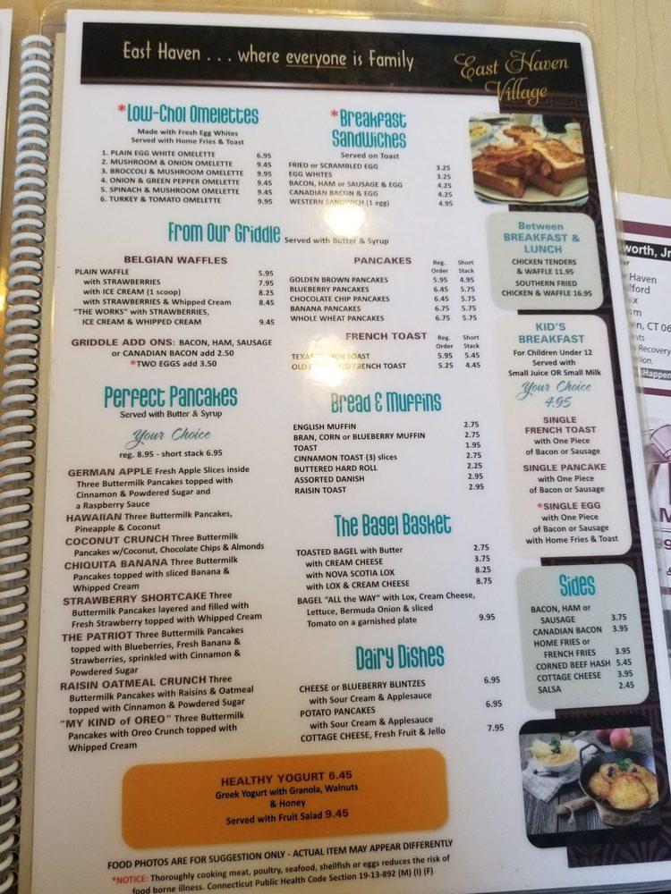 Menu at East Haven Village Family Restaurant, East Haven