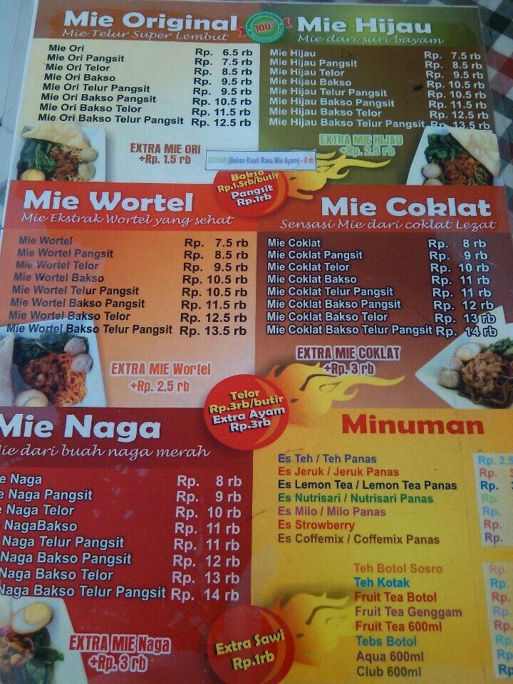 Carta del restaurante Miyada Mie Ayam Pedas Wonosari, Wonosari