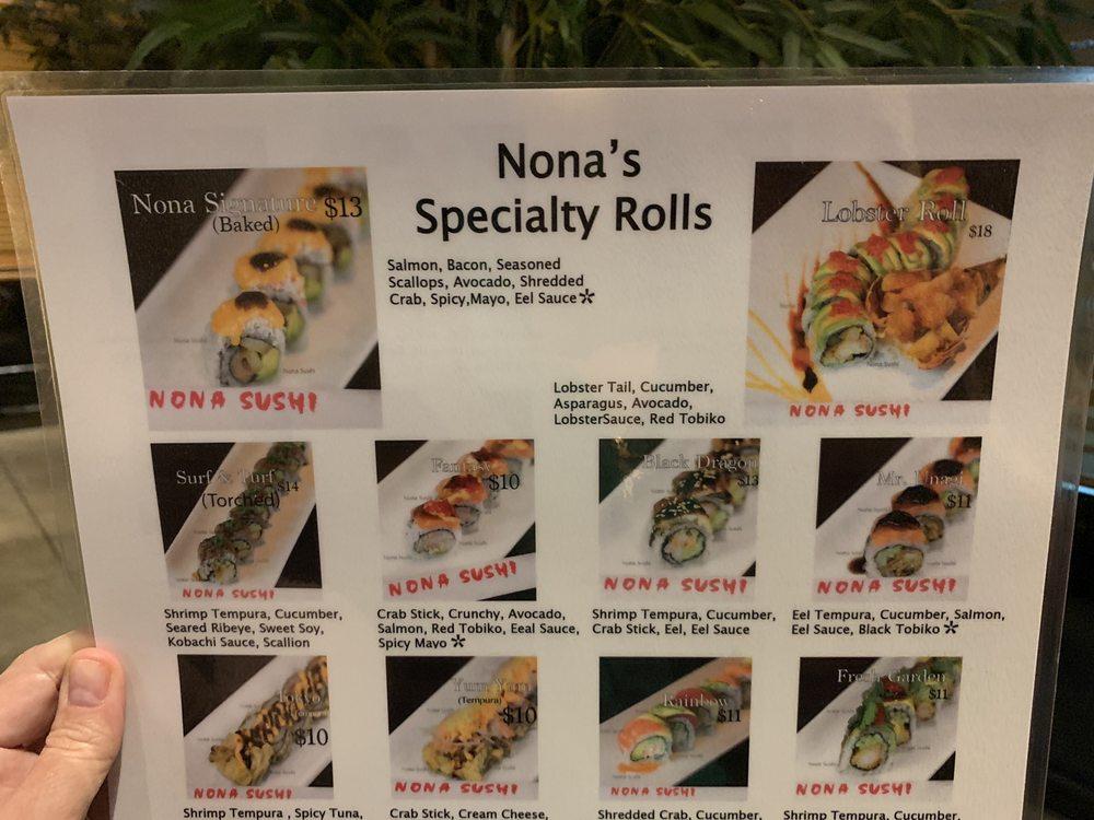 Nona sushi deals menu