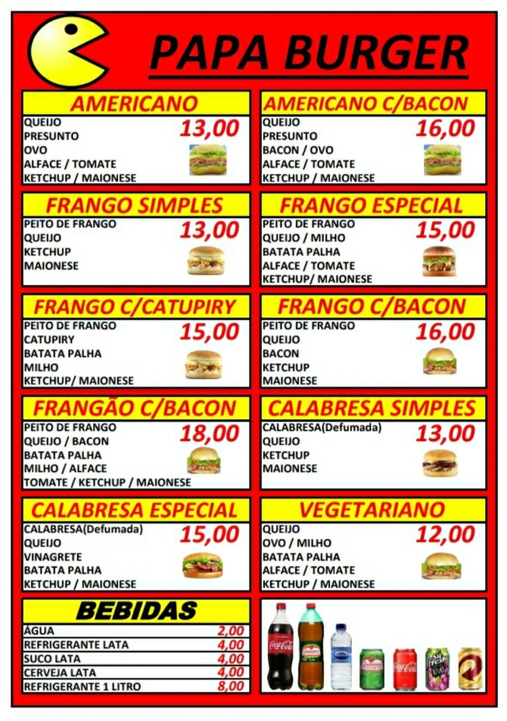 Menu em Papa Burger pub & Bar, Cotia