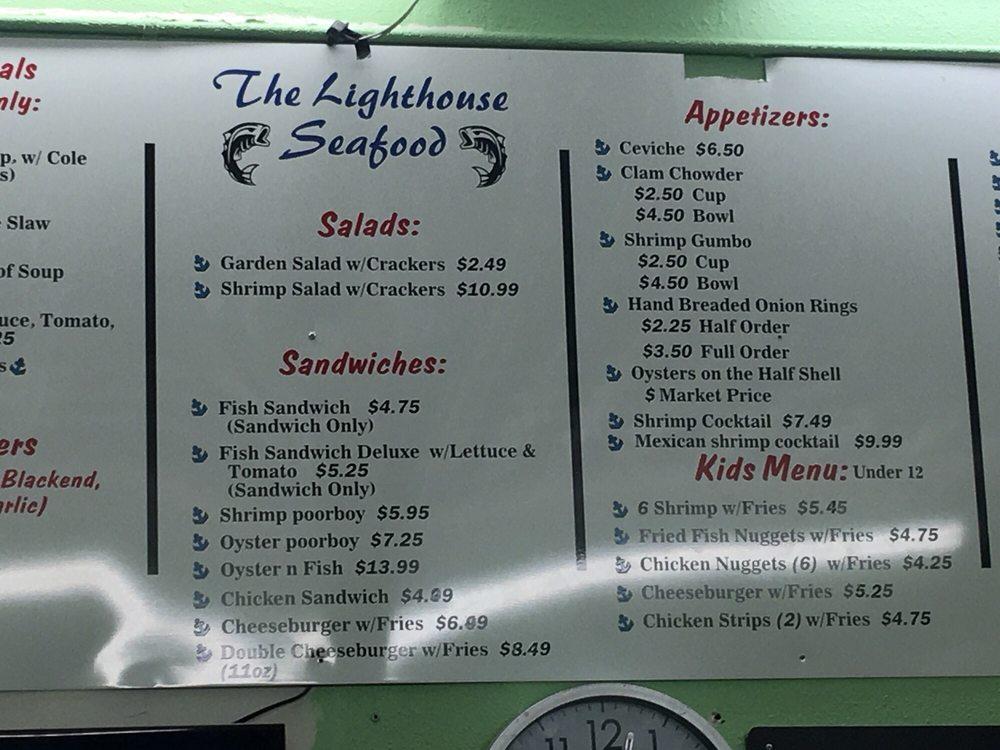 Menu at The Lighthouse Seafood restaurant, San Antonio