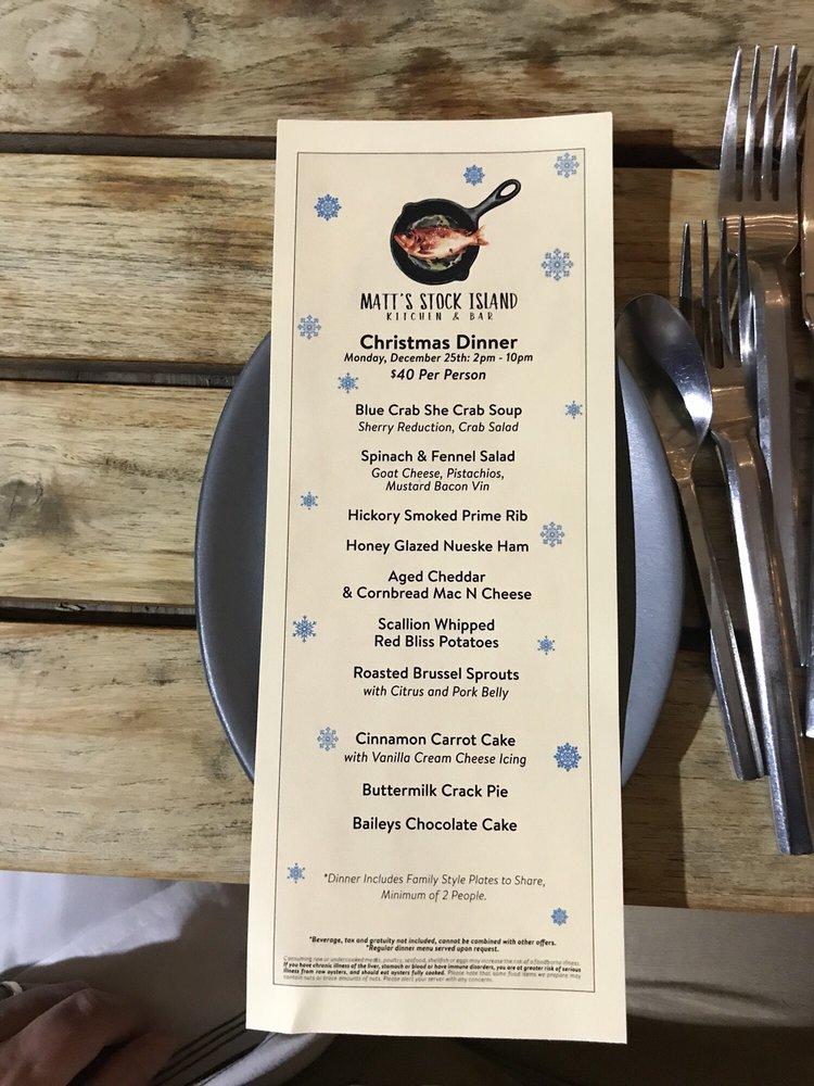 Menu at Matt’s Stock Island Kitchen & Bar, Key West