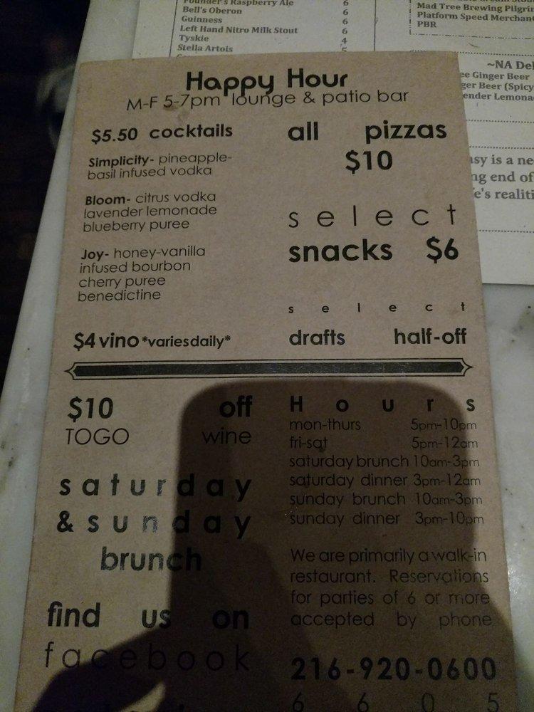 Menu at Luxe Kitchen & Lounge pizzeria, Cleveland