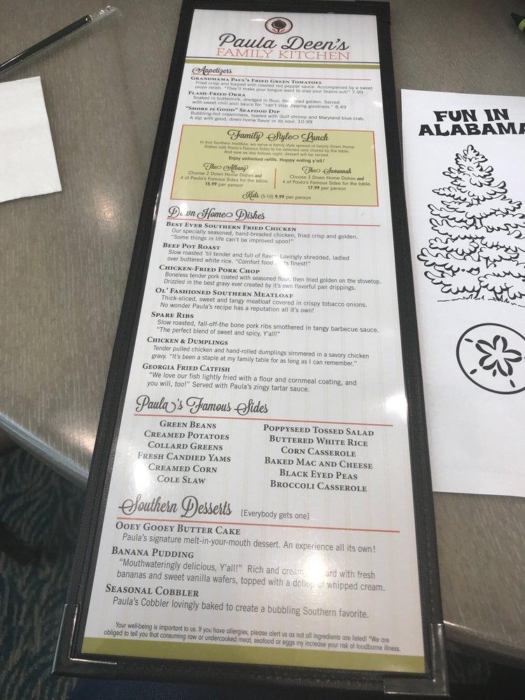 Menu at Paula Deen’s Family Kitchen desserts, Foley