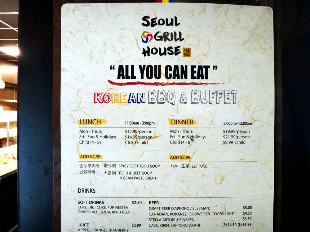 Carta del restaurante Seoul Grill House, Surrey