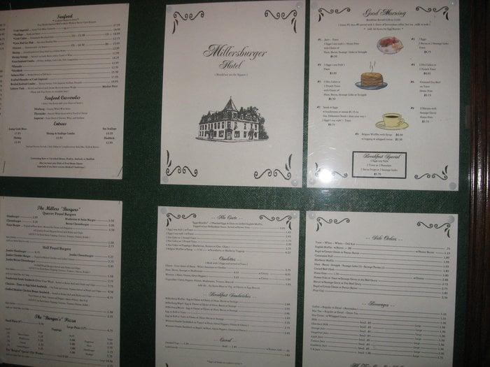 Menu at Millersburger Hotel pub & bar, Millersburg