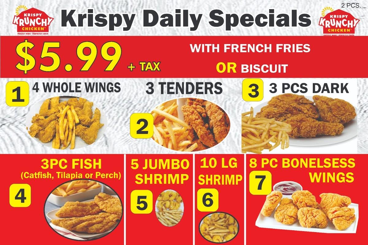 Menu At Krispy Krunchy Chicken Restaurant Detroit Fenkell Ave 0369