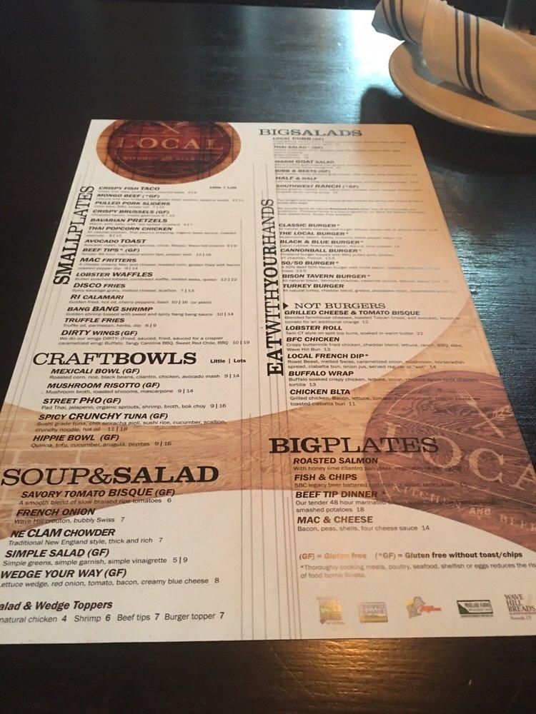 Carta de Local Kitchen & Beer Bar, Fairfield