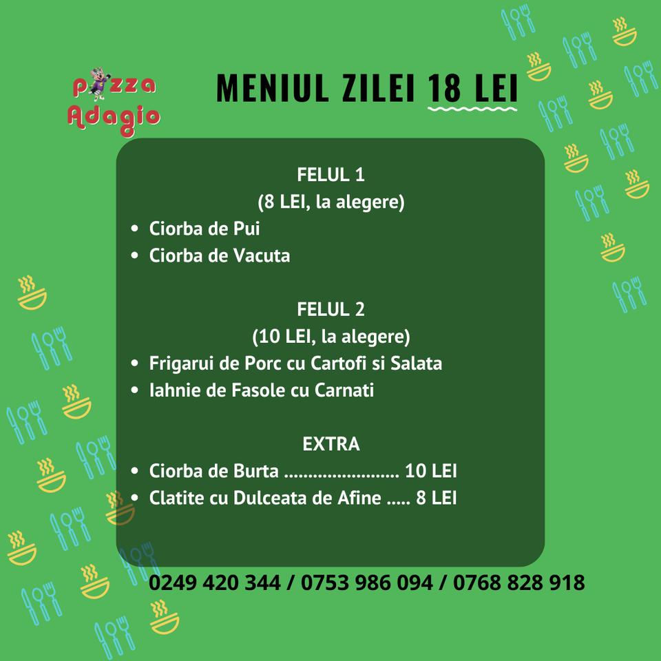 Menu at Adagio Billiard and Pizza, Slatina