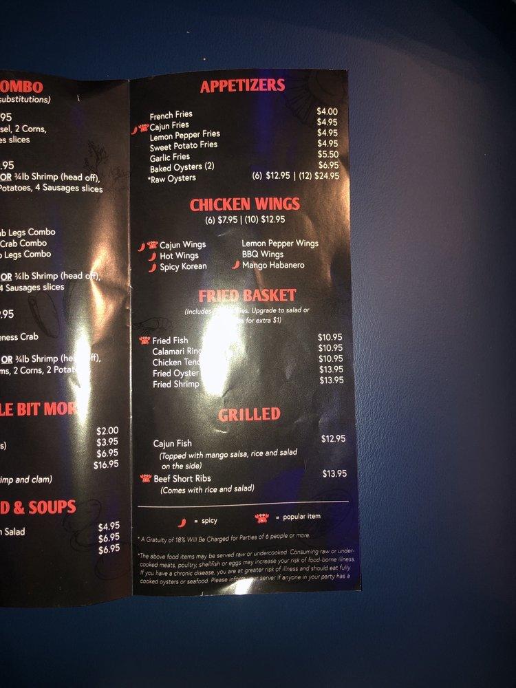 Menu at Bag O' Crab desserts, Modesto