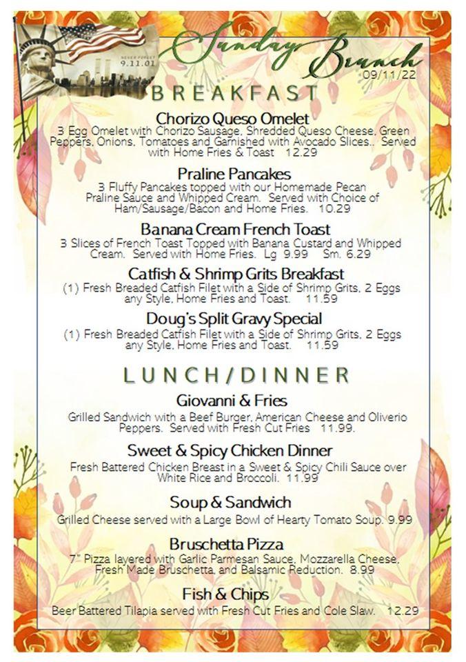 Menu at Lightburns Family Diner restaurant, Jane Lew