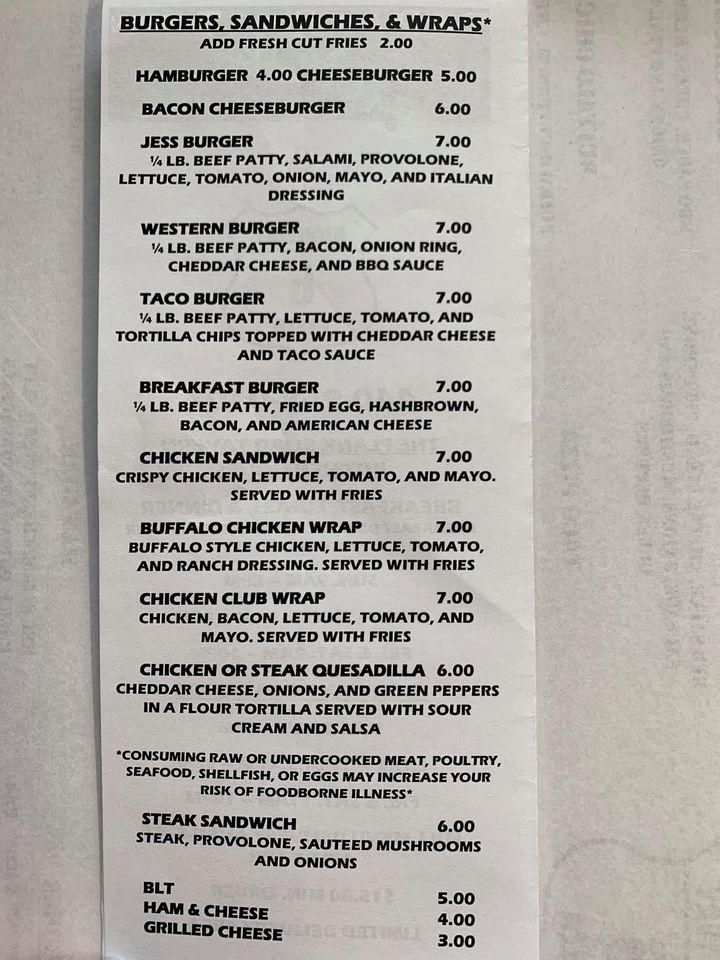 Menu At The Plank Road Tavern Pub And Bar Usa 2504