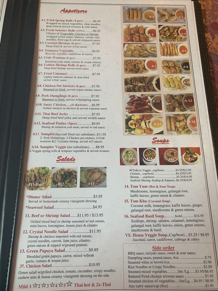Menu at Thai House Restaurant, Eureka Springs