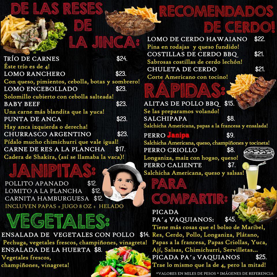 Menu At Janipa Restaurante, Puerto López