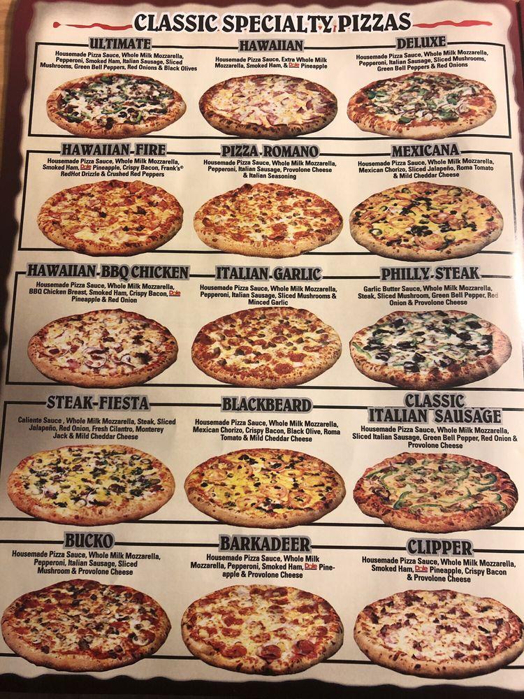 Menu at Pizza Pirates pizzeria, Riverside, Mission Blvd