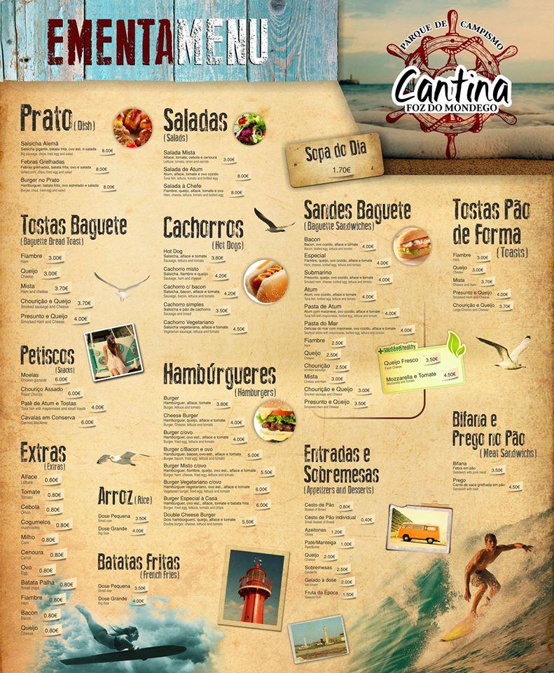 Menu em Cantina Foz do Mondego pub & Bar, Figueira da Foz