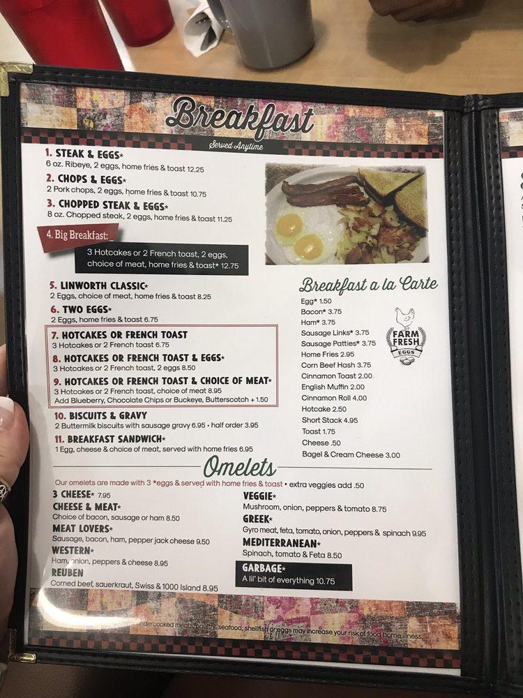 Menu at George's Linworth Diner restaurant, Worthington