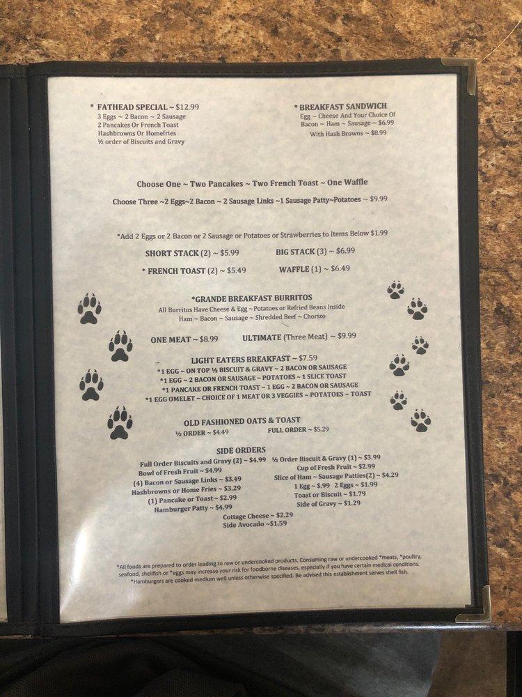 Menu at Coyote Cafe, California City