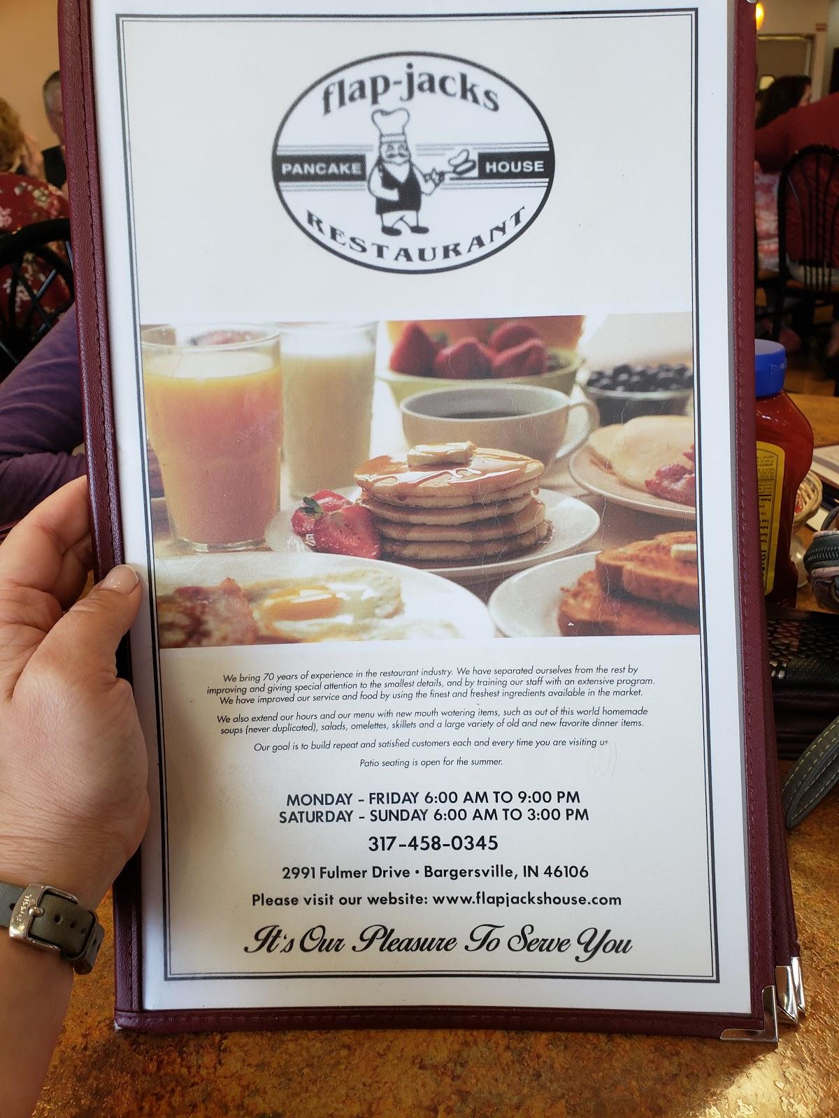 Menu at FlapJack's Pancake House restaurant, Bargersville