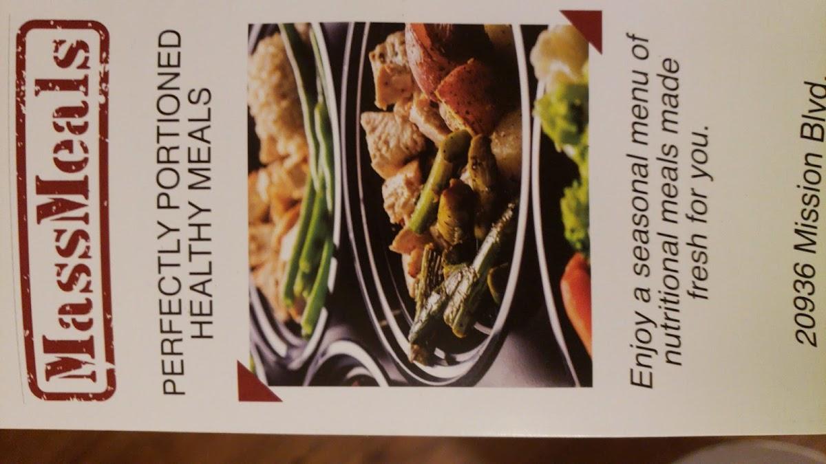 Menu at Mass Meals restaurant, Hayward
