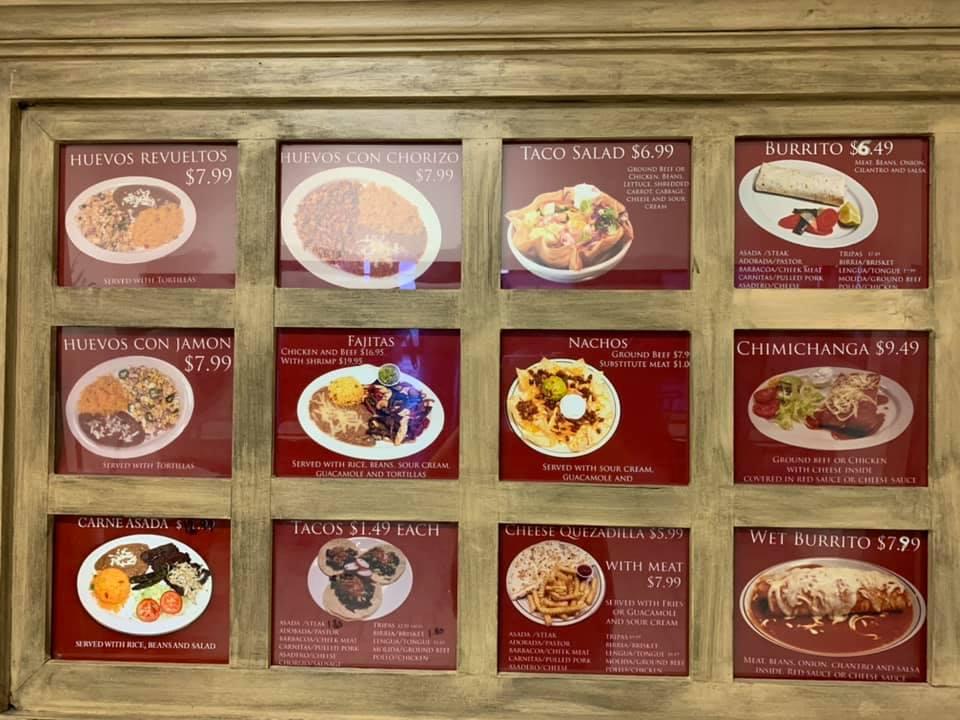 Menu at Tacos Jalisco Llc restaurant, El Reno