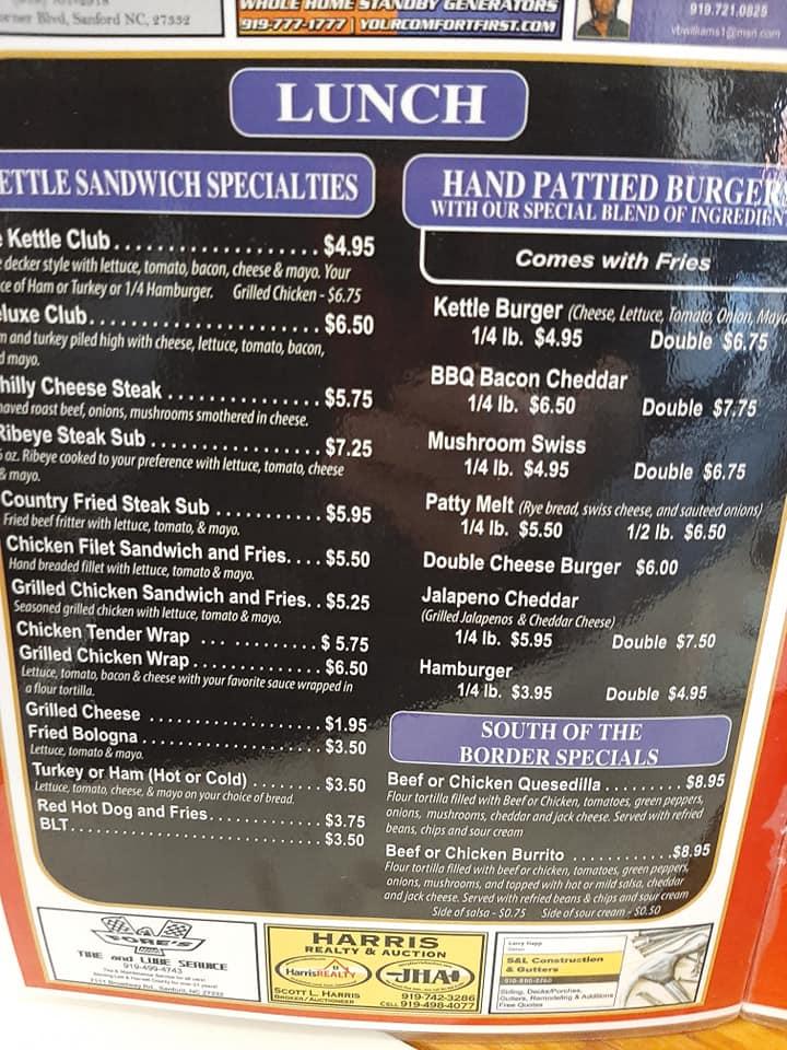 Menu at Brass Kettle Family Restaurant, Sanford
