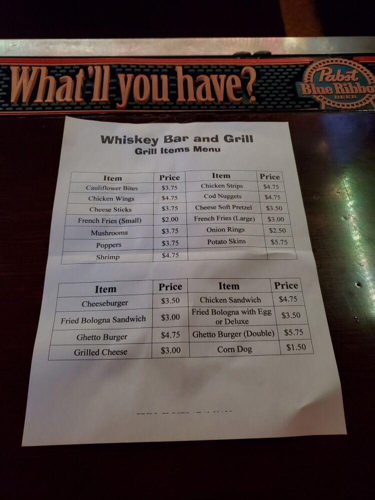 Menu at Camden Whiskey Bar, Camden