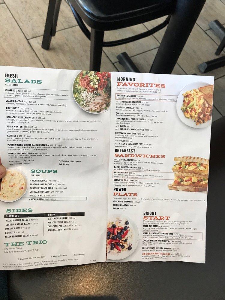 Menu at Corner Bakery, Whittier