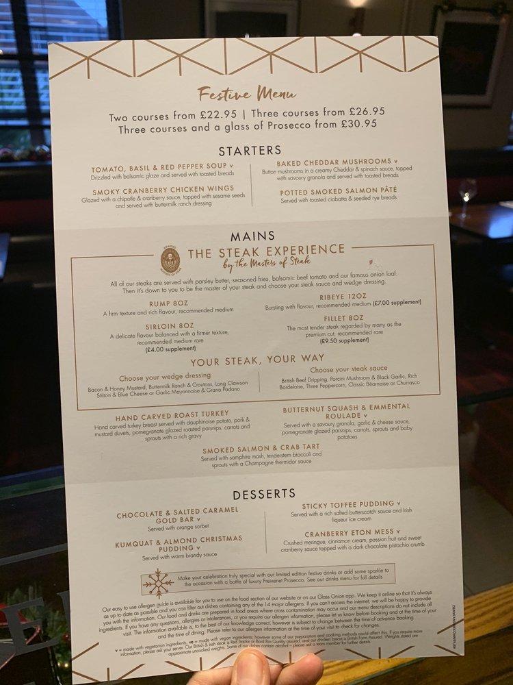 Menu at Miller & Carter Bagshot steakhouse, Bagshot
