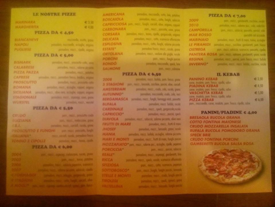 Menu at Pizzeria Kebab Red Sea, Nembro