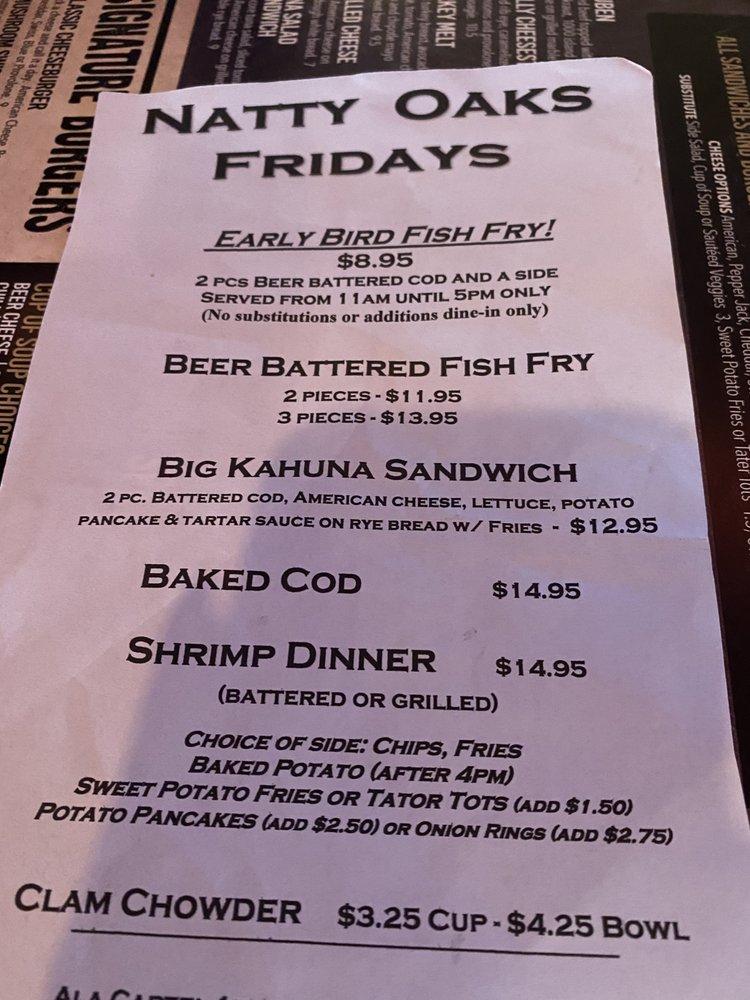 Menu at Natty Oaks Pub & Eatery, West Allis