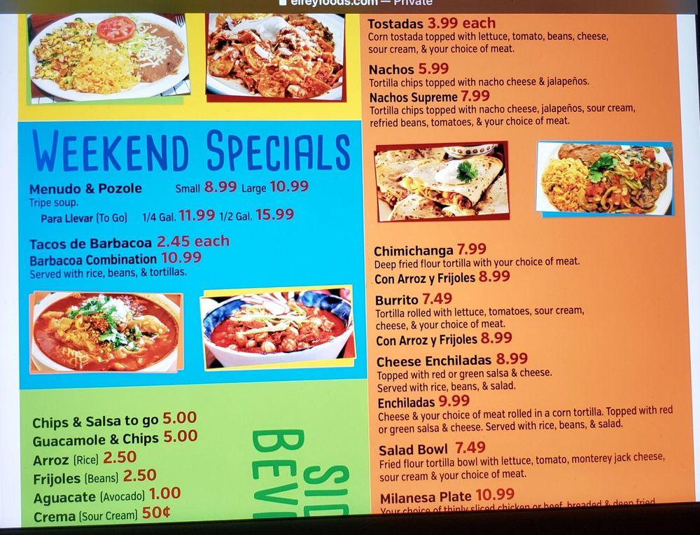 Menu at Taco Loco restaurant, Milwaukee, W Burnham St