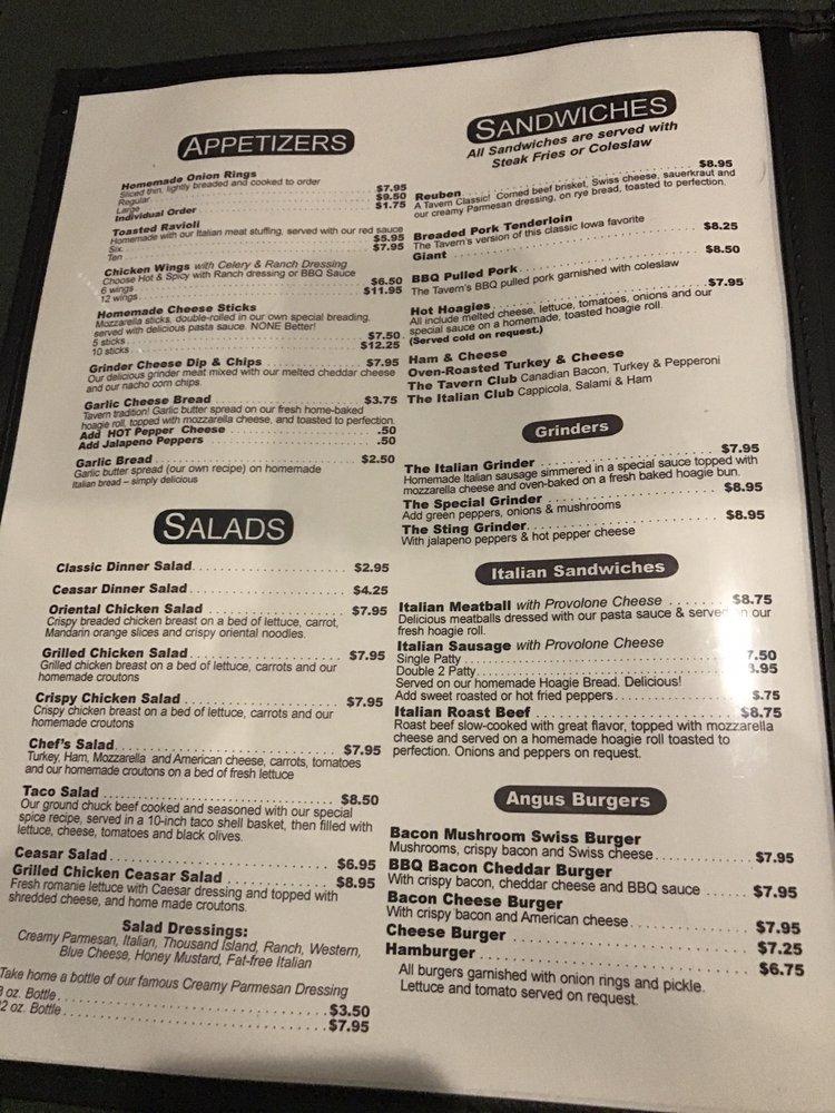 Menu at Tavern Pizza & Pasta Grill pizzeria, West Des Moines, 50th St