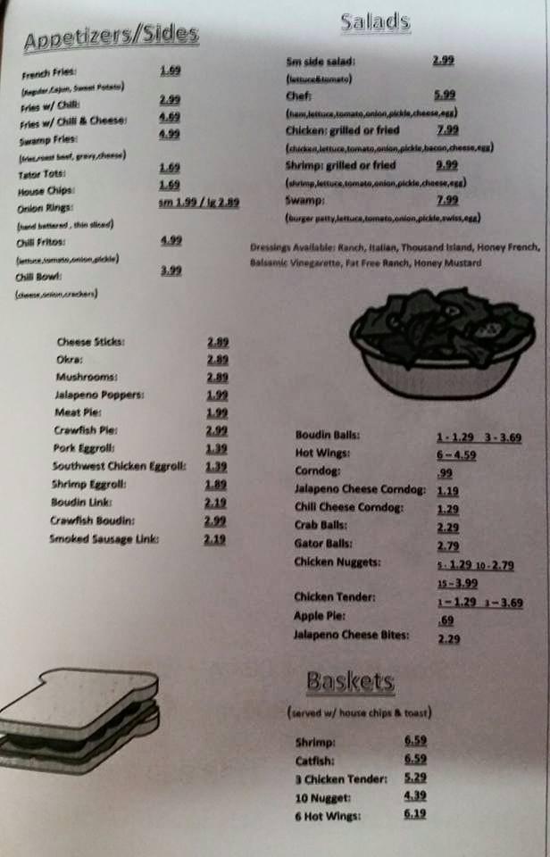 Menu at Wilson's Kountry Korner restaurant, Schriever