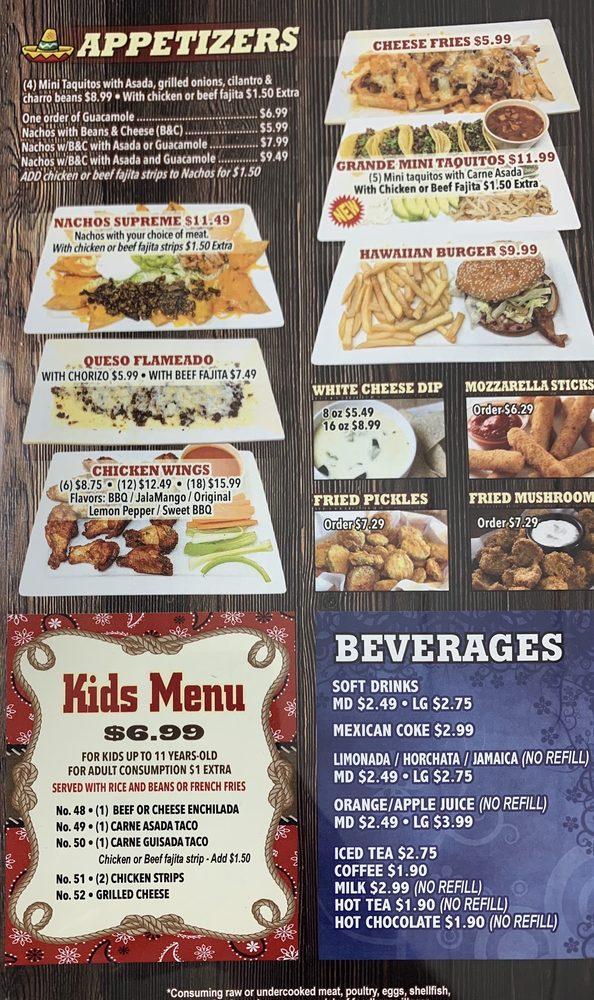 Menu at Casa Jalisco San Angelo restaurant, San Angelo