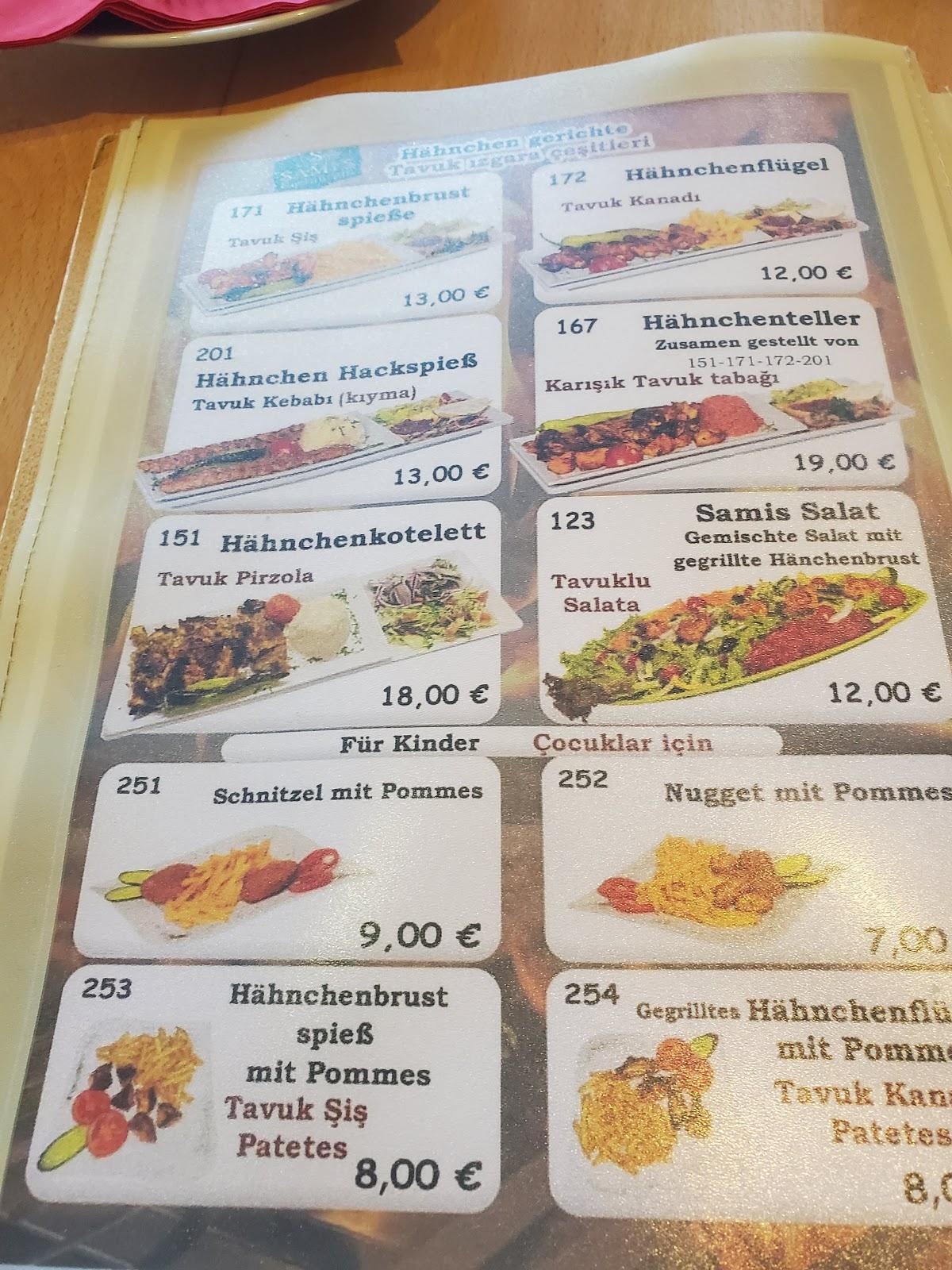 Speisekarte von Samis Restaurant Freiburg, FREIBURG IM BREISGAU
