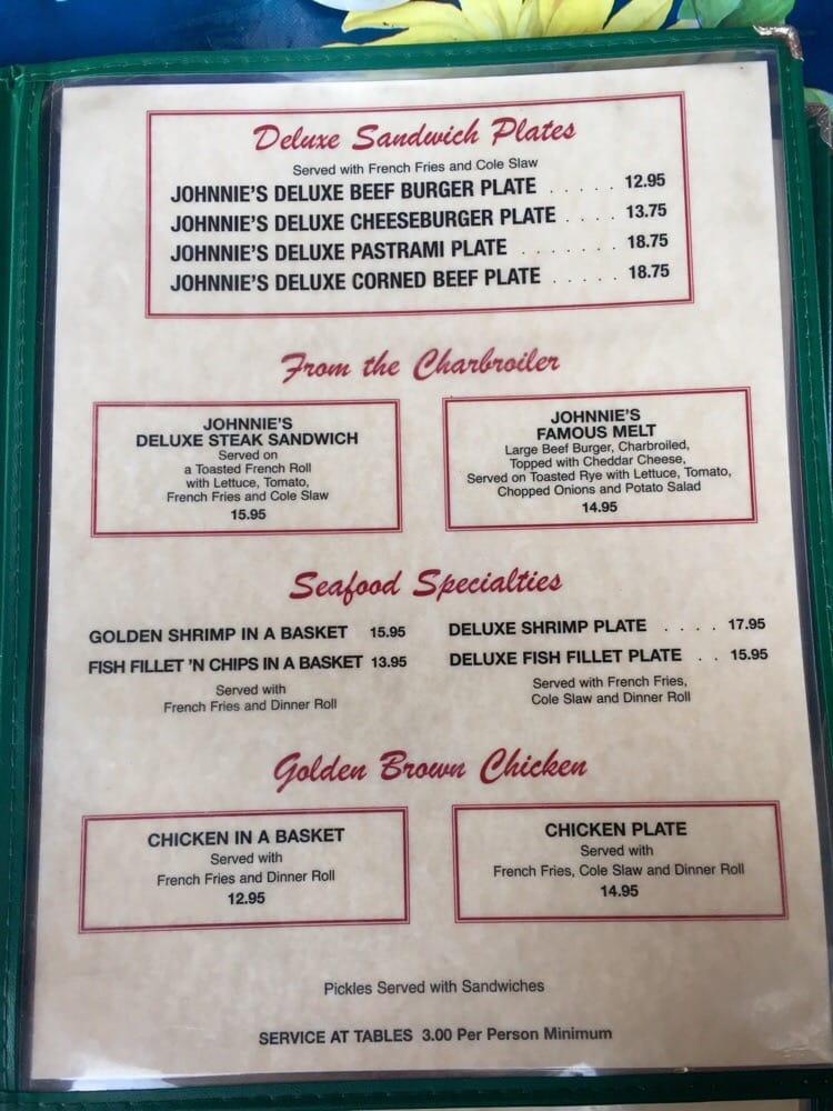 Menu at Johnnie's Pastrami restaurant, Culver City