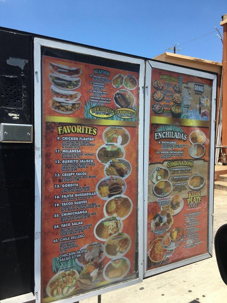 Menu at Jalisco's Breakfast Tacos and Mexican Food restaurant, San