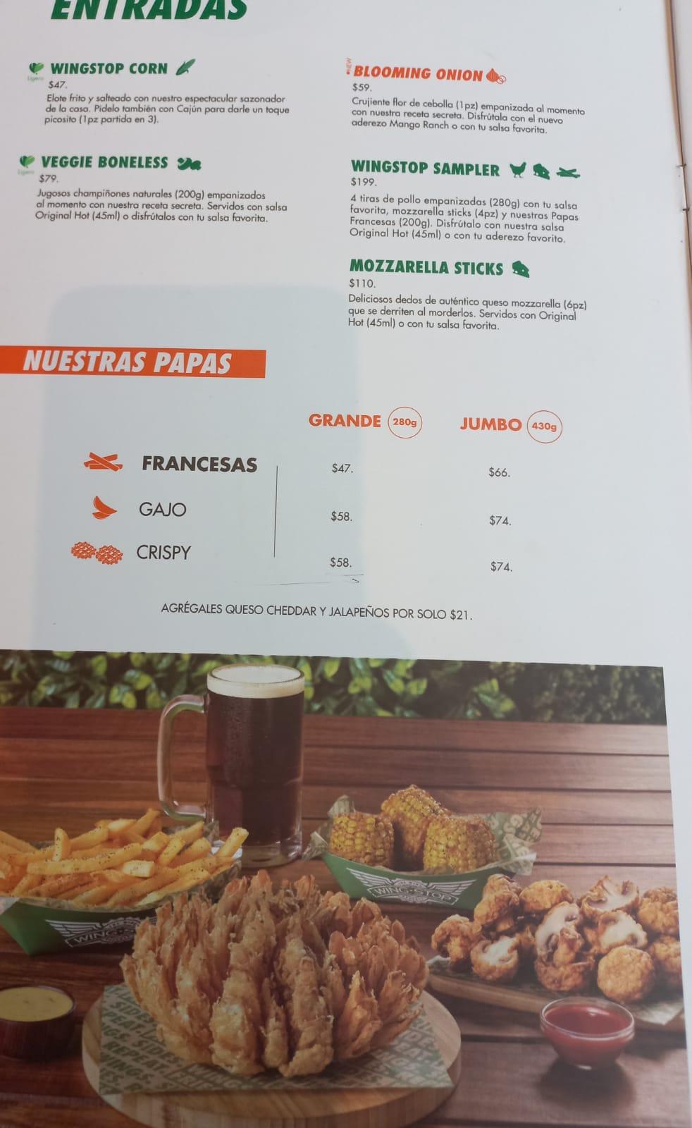 Carta del restaurante Wingstop, Metepec