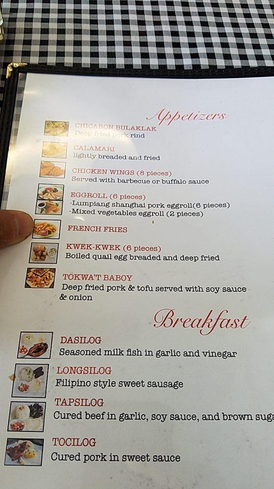 Menu at Kabayan Grill Filipino Restaurant, Kissimmee