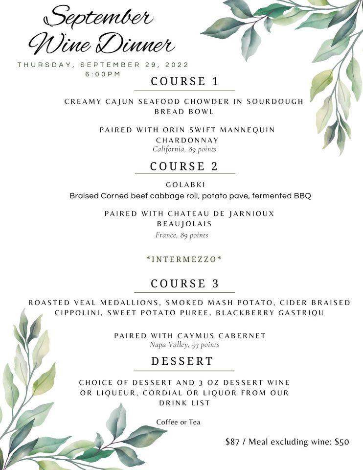 Menu at The Rose Plantation restaurant, Fruitland Park