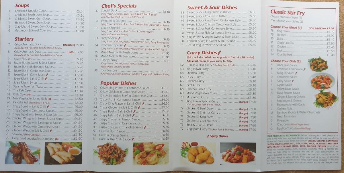 Oriental express online menu