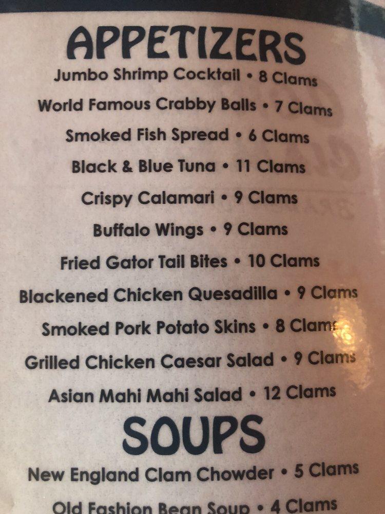 Menu at Cortez Clam Factory pub & bar, Bradenton