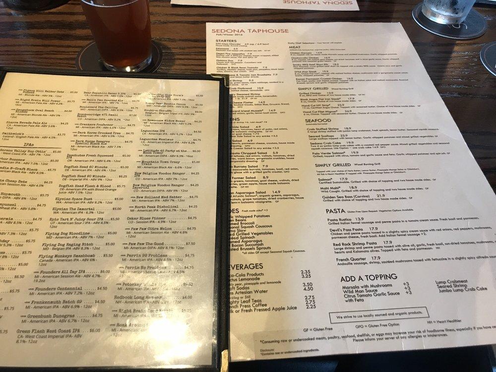 Menu at Sedona Taphouse pub & bar, Troy