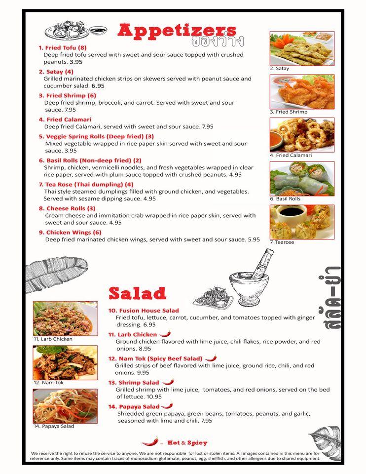 Menu at Fusion House Restaurant, Riverdale, GA85